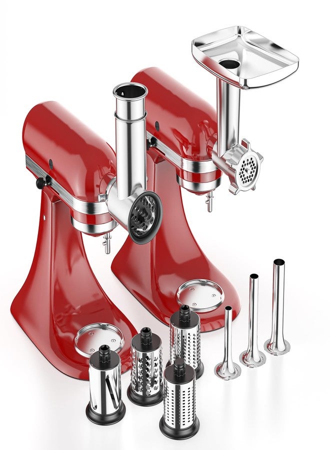 GVODE Meat Grinder & Stainless Steel Slicer Shredder Attachment for KitchenAid Stand Mixer, Meat Grinder Attachment with Sausage Stuffing Set and Cheese Grater, For KitchenAid Mixer Attachments - Image 4